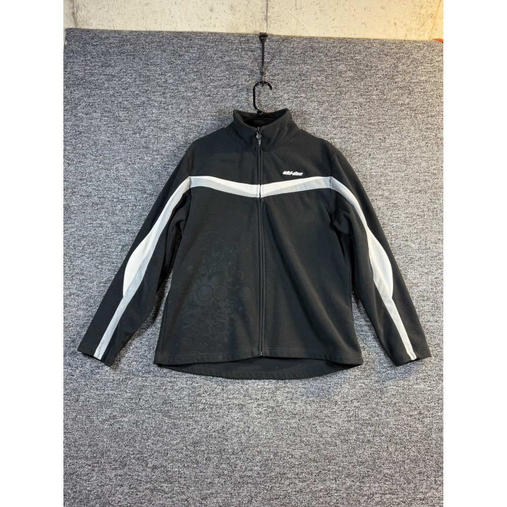 Ski-Doo BRP Mens XL Black Fullβ Zip Fleece Jacket Racing Stripe 453450 2010
